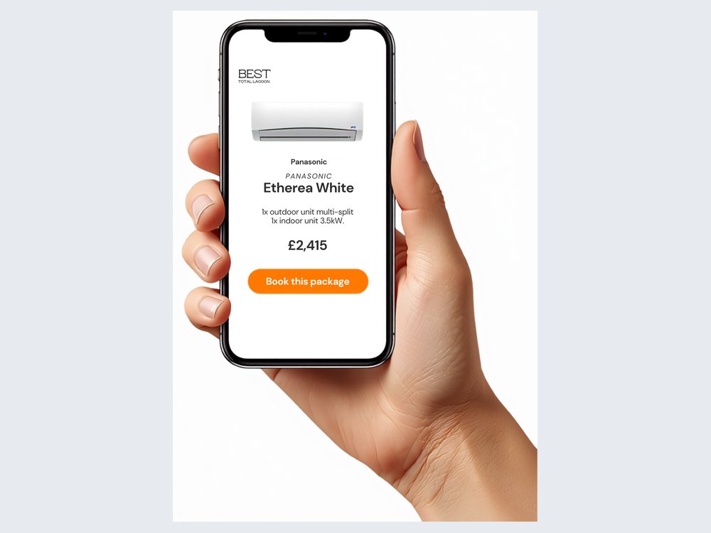 A phone showing an air conditioning estimate