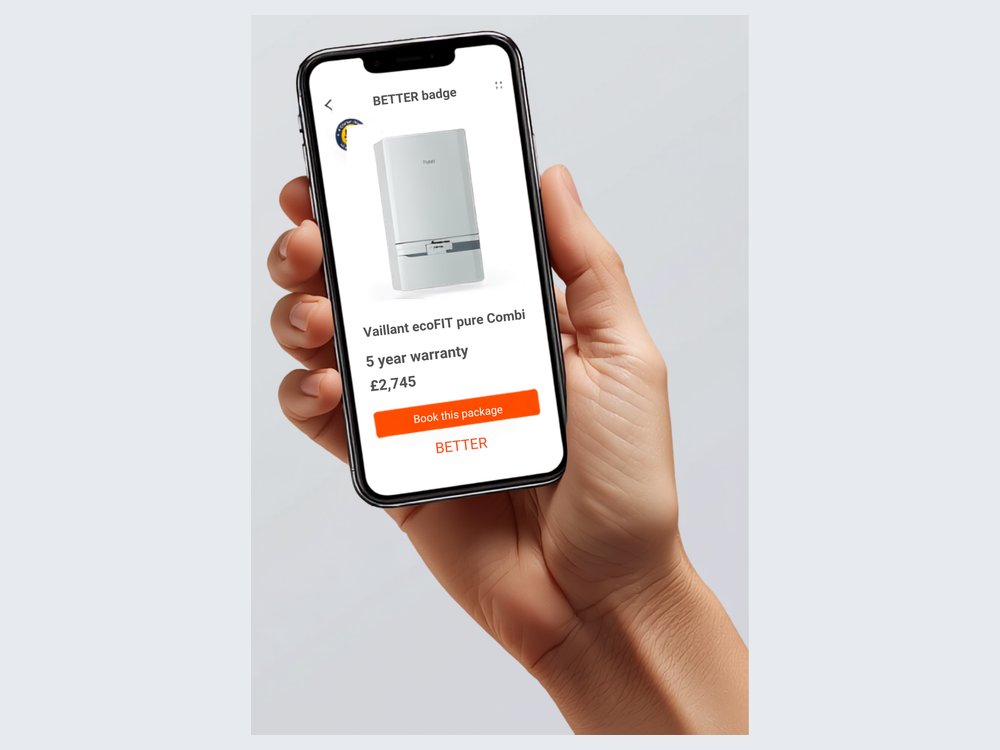 A phone showing an estimated boiler quote